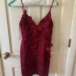 Elegant Red Ruched Dress